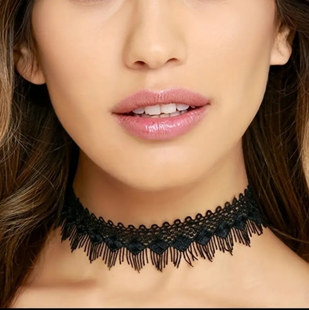 Black Cord Lace choker Necklace 🌴